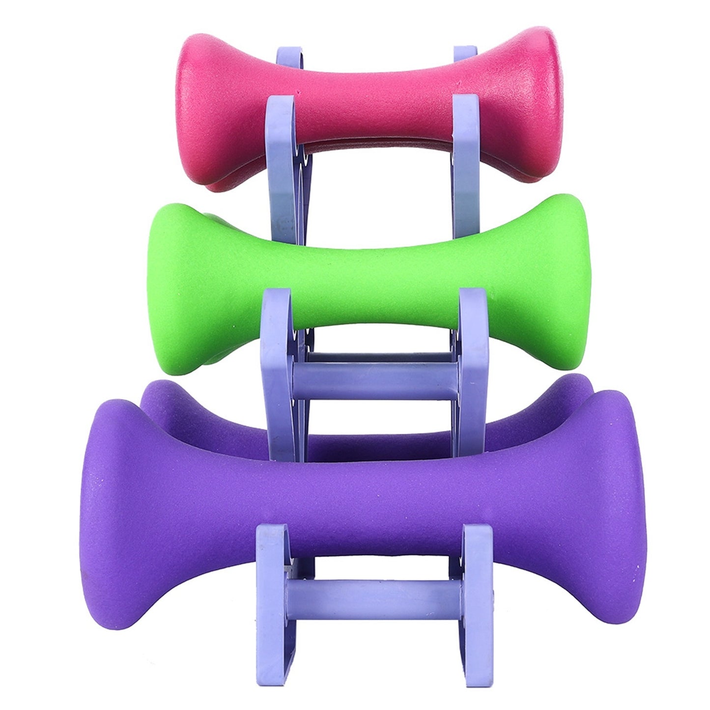 6pcs Hand Fitness Weights Set Holder Rack 2lb 3lb 5lb Bodybuilding Exercise Equipment