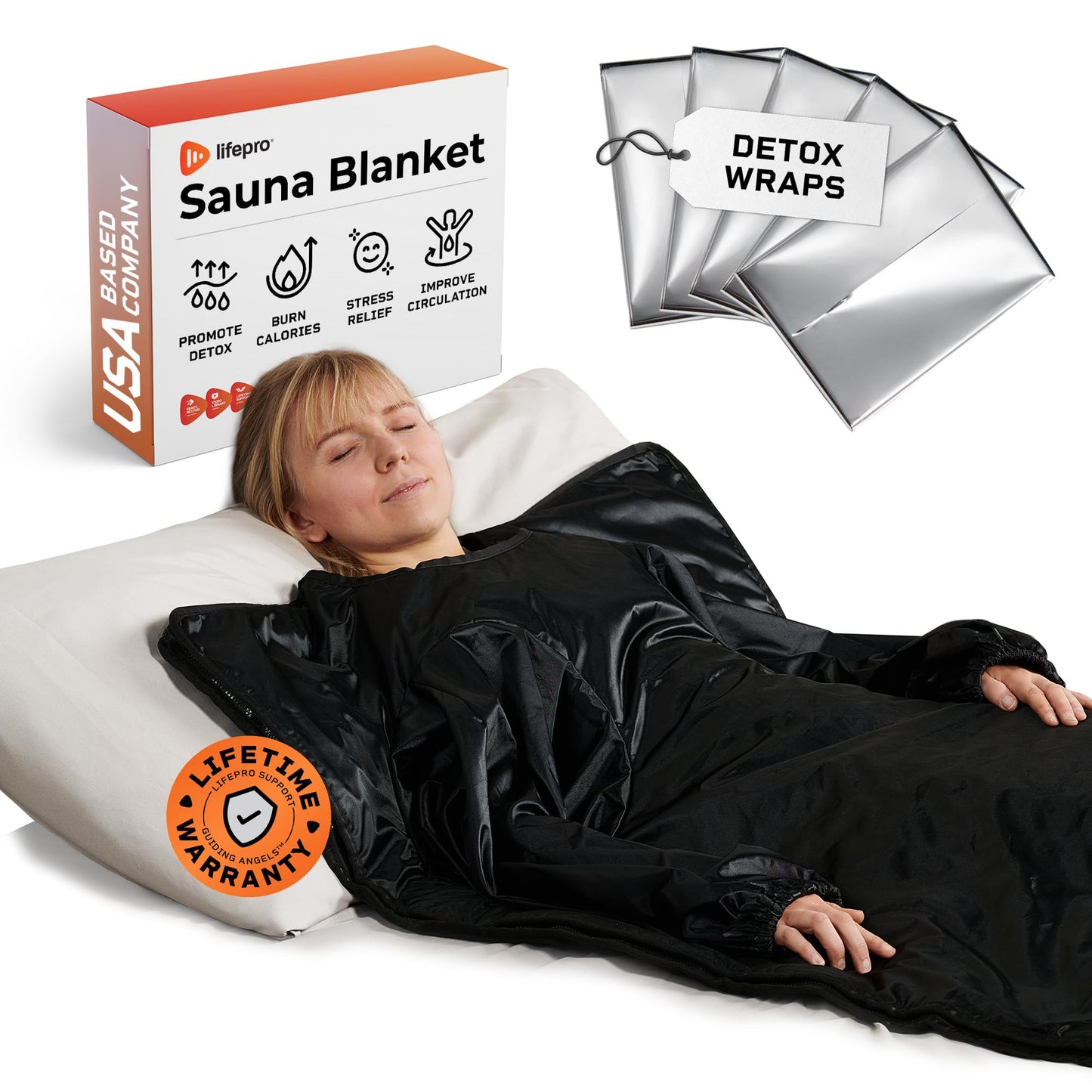 LifePro Bioremedy Sauna Blanket for Detoxification - Portable Far Infrared Sauna for Home Detox Calm Your Body and Mind