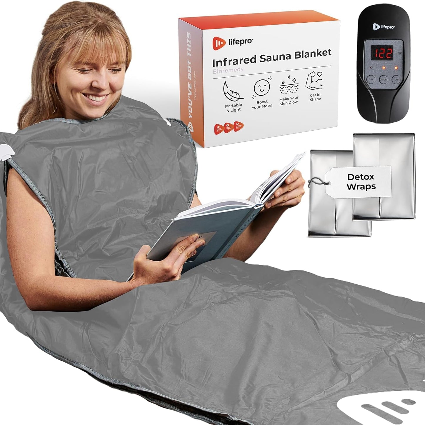 LifePro Bioremedy Sauna Blanket for Detoxification - Portable Far Infrared Sauna for Home Detox Calm Your Body and Mind